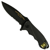 Schrade US Army Linerlock Black Titanium Coated Drop Point Blade Folding Knife
