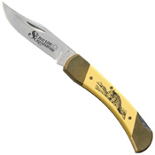 Schrade Bear Paw Yellow With Wolf Scene