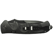 Schrade Black Drop Point 40 Percent Serrated 4116 Steel Push Button Lock