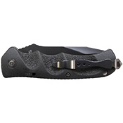 Schrade Black Tanto 40 Percent Serrated 4116 Steel Push Button Lock