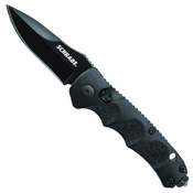 Schrade Mini Black Drop Point 4116 Steel Push Button Lock