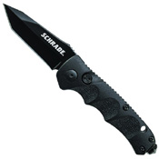 Schrade Mini Black Tanto 4116 Steel Push Button Lock