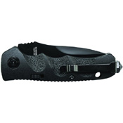 Schrade Mini Black Drop Point 4116 Steel Push Button Lock