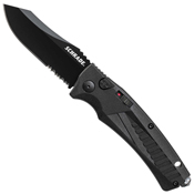 Schrade Push Button Lock Half Serrated Edge Folding Blade Knife