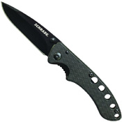 Schrade Aluminum Folder Holes In Black Handle 8Cr13MoV Steel