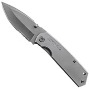 Schrade Mini Frame Lock Titanium Coated 40 Percent Serrated Drop Point Blade With 9Cr18mov Steel