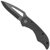 Schrade Small Ceramic Blade Carbon Fiber Handle Liner Lock Thumb Stud.