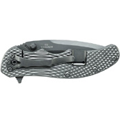 Schrade Drop Point D2 Steel Blade Titanium Handle With Design Frame Lock Thumb Studs