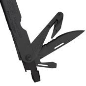 Black Oxide Leather Sheath PowerLock EOD with V-Cutter