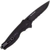 Sog Flash I Black Folding Knife - Half Serrated Edge