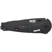 Sog Flash I Black Folding Knife - Half Serrated Edge