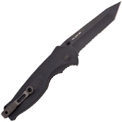 Partially Serrated Flash II With Black TiNi Tanto Knife