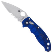 Spyderco Manix2 Translucent Blue Combo Edge FRCP Folding Knife