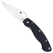 Spyderco Military Sprint Run Knife Satin Plain Blade, Carbon Fiber Handles