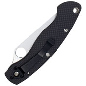 Spyderco Military Sprint Run Knife Satin Plain Blade, Carbon Fiber Handles