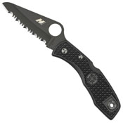 Spyderco Salt Black Blade Knife - Serrated Edge