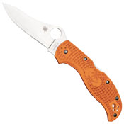 Spyderco Stretch Folding Knife With Satin Blade And Burnt Orange FRN Handles 