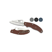 Spyderco UK Penknife Blue FRN Leaf Blade Combo Edge Folding Knife