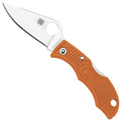 Spyderco Ladybug 3 Key Ring Knife With Satin Plain Blade And Burnt Orange FRN Handles Sprint Run