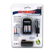 Tenergy Li-ion RCR123A 600mAh Kit W/Smart Charger & Car Adapter