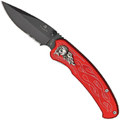 United Cutlery Tailwind Nova Skull Half Serrated Edge Folding Knife
