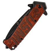 USMC Beachhead Partially Serrated Folding Pocket Knife