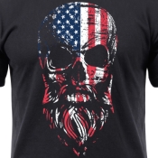 Ultra Force US Flag Bearded Skull T-Shirt