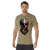 Ultra Force US Flag Bearded Skull T-Shirt