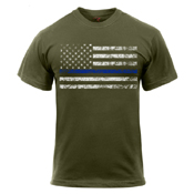 Thin Blue Line with US Flag T-Shirt