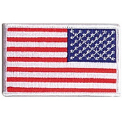 Iron On  Sew On Embroidered US Reverse Flag Patch