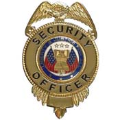 Security Officer Badge With Flags
