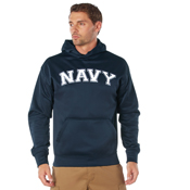 Mens Navy Military Embroidered Pullover Hoodies