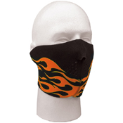 Neoprene Reversible Orange Flames Half Facemask