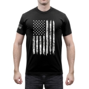 Distressed US Flag Athletic Fit T-Shirt