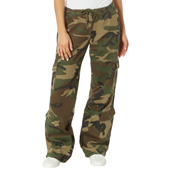 Womens Camo Vintage Paratrooper Fatigue Pants