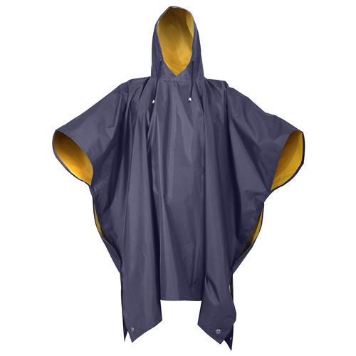 Navy Blue-Yellow Reversible PVC Poncho