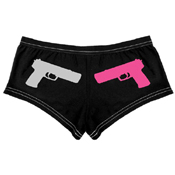 Womens Pink Guns Booty Shorts