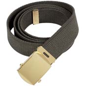 54 Inch Military Gold Buckle Web Belts