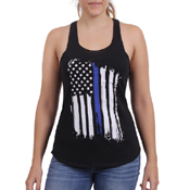 Thin Blue Line Flag Racerback Women Tank Top
