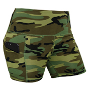 Womens Camo Workout Performance Legging Shorts