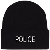 Embroidered Police Watch Cap