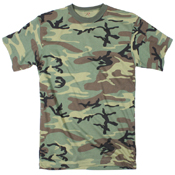 Mens Woodland Camo Extra Long Length T-Shirt