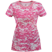 Ultra Force Womens Long Length Camo T-Shirt - Pink Digital Camo