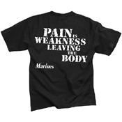 Mens Marines Pain Is Weakness T-Shirt