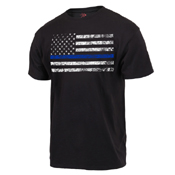 Thin Blue Line with US Flag T-Shirt