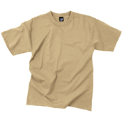Mens Solid Color Polycotton Military T-Shirt