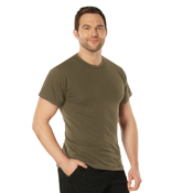 Mens Solid Color Polycotton Military T-Shirt