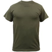 Mens Solid Color Polycotton Military T-Shirt