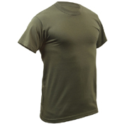 Mens Solid Color Polycotton Military T-Shirt