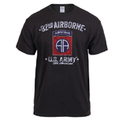 Black Ink Distressed 82nd Airborne T-shirt